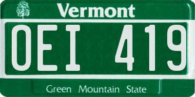 VT license plate OEI419