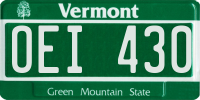 VT license plate OEI430