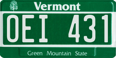 VT license plate OEI431