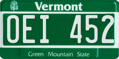 VT license plate OEI452
