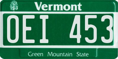 VT license plate OEI453