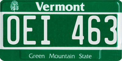 VT license plate OEI463