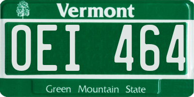 VT license plate OEI464