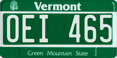 VT license plate OEI465