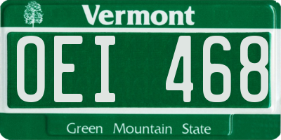 VT license plate OEI468