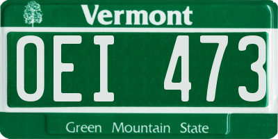 VT license plate OEI473