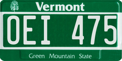 VT license plate OEI475
