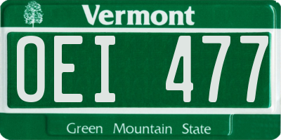 VT license plate OEI477