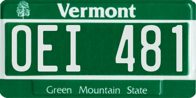 VT license plate OEI481
