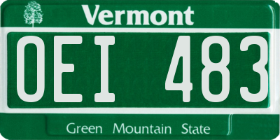 VT license plate OEI483