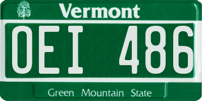 VT license plate OEI486