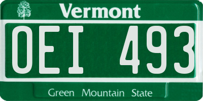 VT license plate OEI493