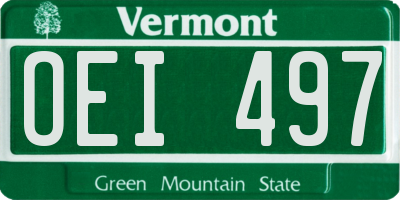 VT license plate OEI497