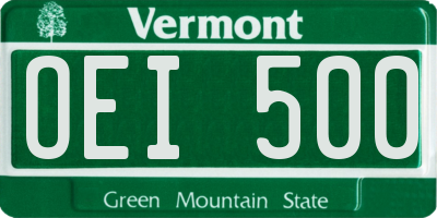 VT license plate OEI500