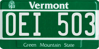 VT license plate OEI503