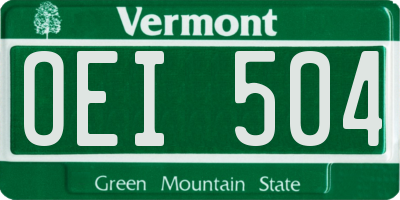 VT license plate OEI504