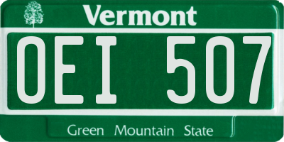 VT license plate OEI507