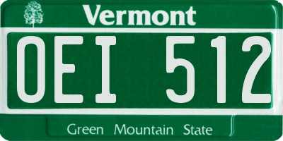 VT license plate OEI512