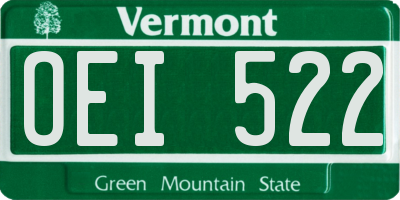 VT license plate OEI522
