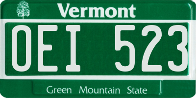 VT license plate OEI523