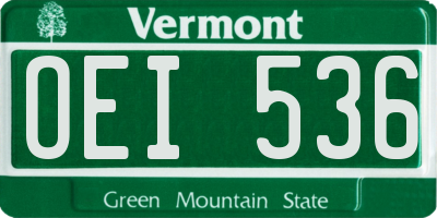 VT license plate OEI536
