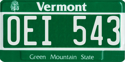 VT license plate OEI543