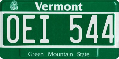 VT license plate OEI544