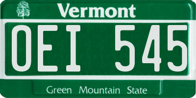 VT license plate OEI545