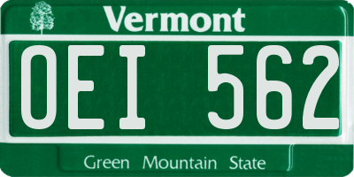 VT license plate OEI562