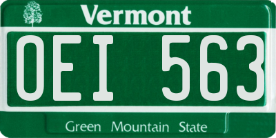 VT license plate OEI563