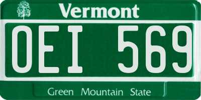 VT license plate OEI569