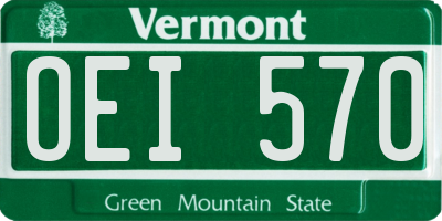 VT license plate OEI570