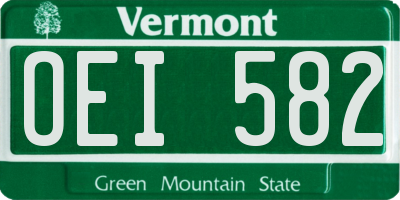 VT license plate OEI582