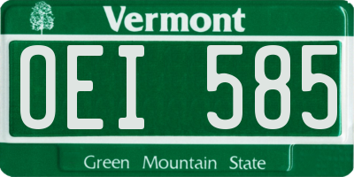 VT license plate OEI585