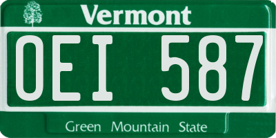 VT license plate OEI587