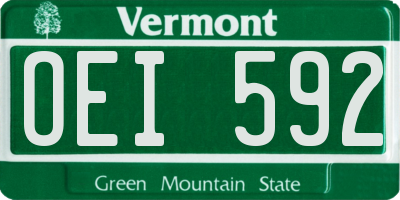 VT license plate OEI592