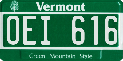 VT license plate OEI616