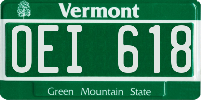 VT license plate OEI618