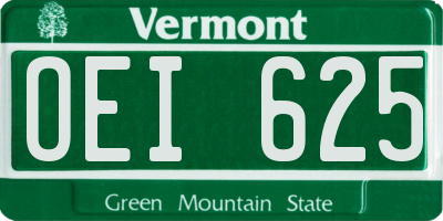 VT license plate OEI625