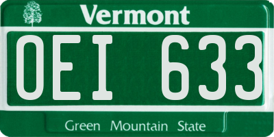 VT license plate OEI633