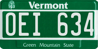 VT license plate OEI634