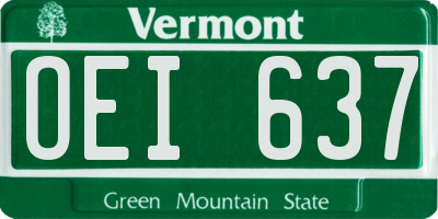 VT license plate OEI637