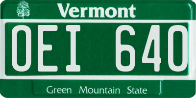 VT license plate OEI640