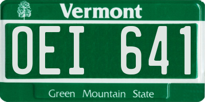 VT license plate OEI641