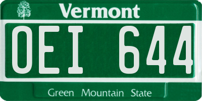 VT license plate OEI644