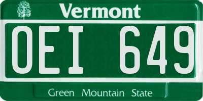 VT license plate OEI649