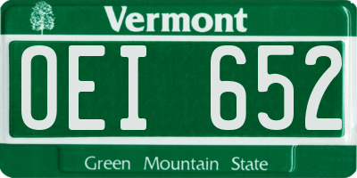 VT license plate OEI652