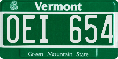 VT license plate OEI654