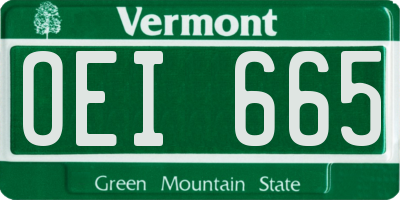 VT license plate OEI665