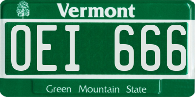 VT license plate OEI666